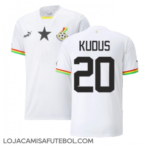 Camisa de Futebol Gana Mohammed Kudus #20 Equipamento Principal Mundo 2022 Manga Curta